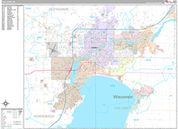 Fox Cities Wall Map Premium Style 2026